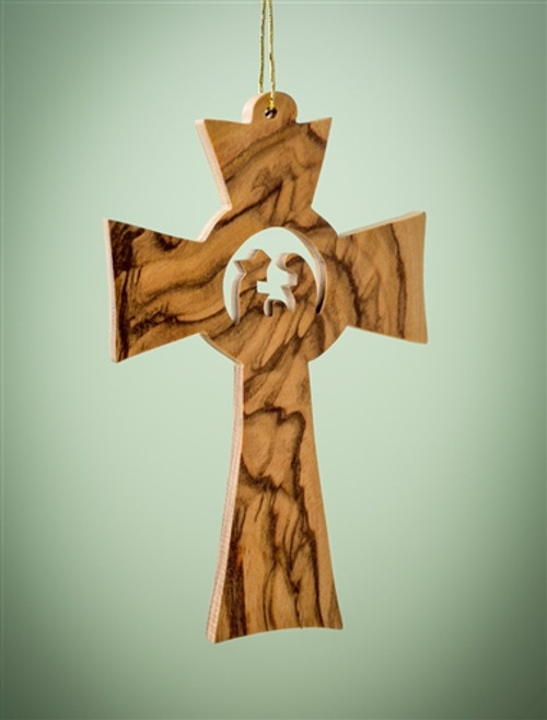 Cross with Holy Family Olivewood Ornament Cross with Holy Family Olivewood Ornament