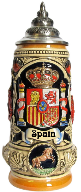 Spain Coat of Arms Stein, 10"