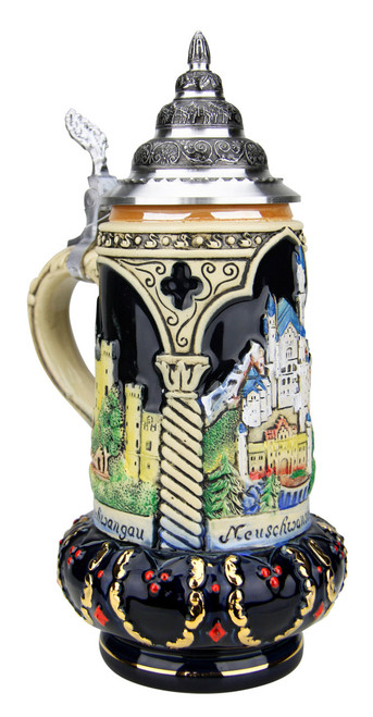King Ludwig Gracious Crown and Castles German Beer Stein, 0.5L King Ludwig Gracious Crown and Castles German Beer Stein, 0.5L