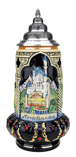 King Ludwig Gracious Crown and Castles German Beer Stein, 0.5L King Ludwig Gracious Crown and Castles German Beer Stein, 0.5L