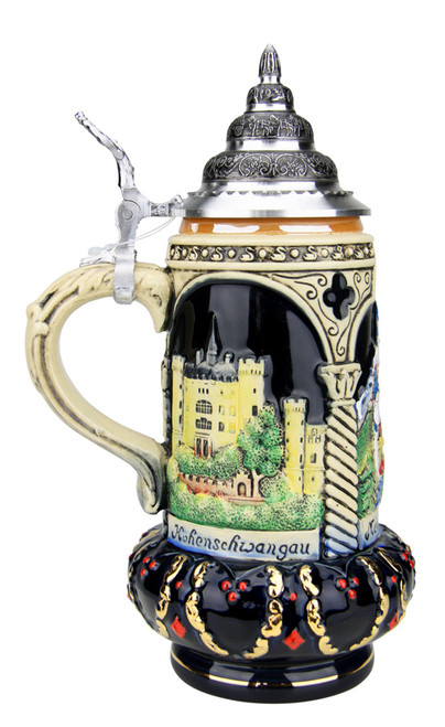 King Ludwig Gracious Crown and Castles German Beer Stein, 0.5L King Ludwig Gracious Crown and Castles German Beer Stein, 0.5L