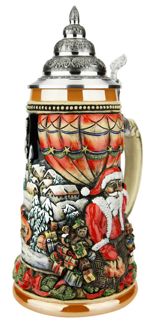 Santa Balloon Alpine Village 24K Gold Limited-Edition German Beer Stein