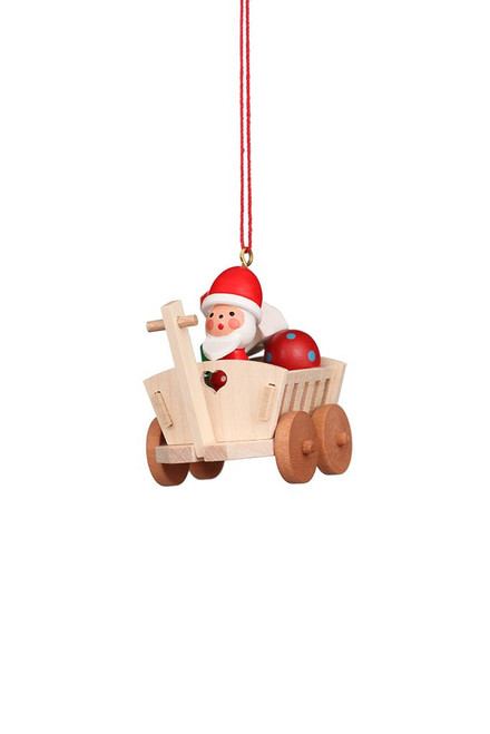 ULBRICHT® Santa in Wagon Ornament, 2"