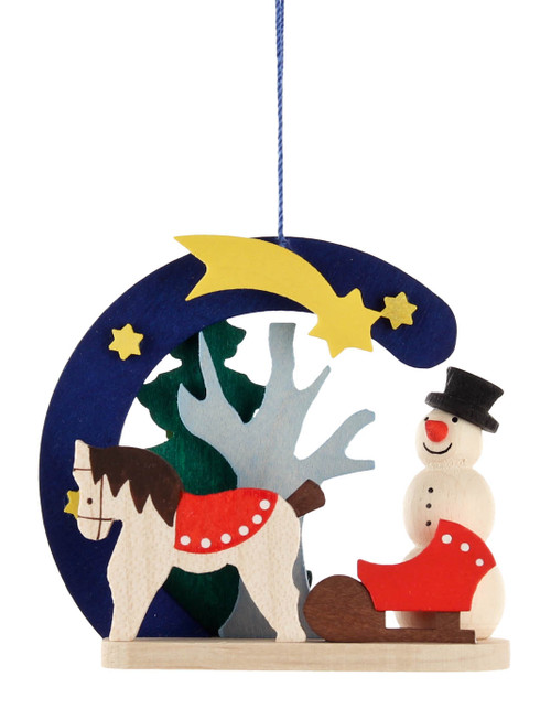 Moonlight Arch with Snowman and Horse, 3" | 2-Sided Moonlight Arch with Snowman and Horse, 3" | 2-Sided