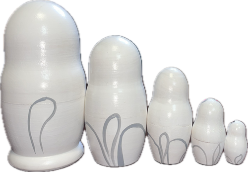 Mini White Cat Matryoshka Nesting Doll