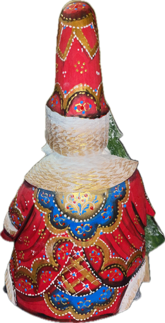 Handcrafted Christmas Santas ON SALE! | BACK features exquisite artwork trimmed with gold, blue, and white accents | 2-Piece Handcarved Wooden Santa with 3D Lantern and Tree, 6" RSLI-03 | Lindenhaus Imports in Helen, Ga Handcrafted Christmas Santas ON SALE! | BACK features exquisite artwork trimmed with gold, blue, and white accents | 2-Piece Handcarved Wooden Santa with 3D Lantern and Tree, 6" RSLI-03 | Lindenhaus Imports in Helen, Ga