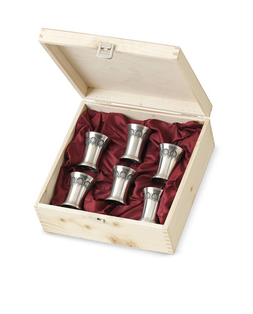 Artina Residenz 6-Piece Pewter Shot Wooden Box Set 16233