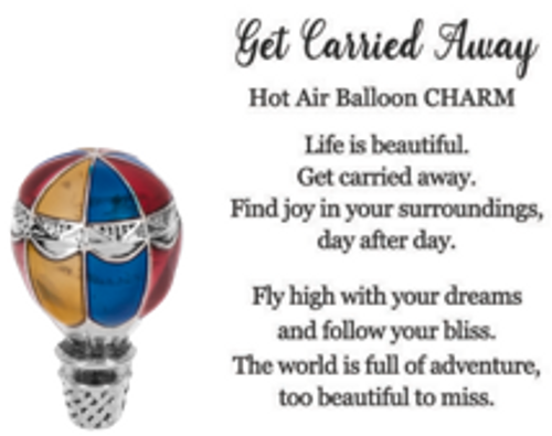 'Get Carried Away' Hot Air Balloon Pocket Charm and Poem Card ER73621