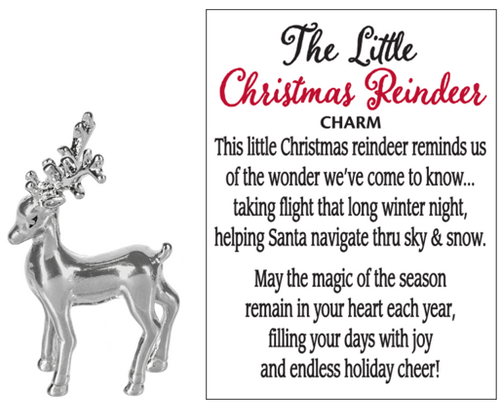 Inspirational Charms ON SALE! || Keep this adorable little reindeer to remember the wonder, magic, and joy the Christmas season brings. It's the perfect gift for a new family just starting or for your own!! || The Little Christmas Reindeer Motivational Charm EX25035 || Lindenhaus Imports in Helen, Ga