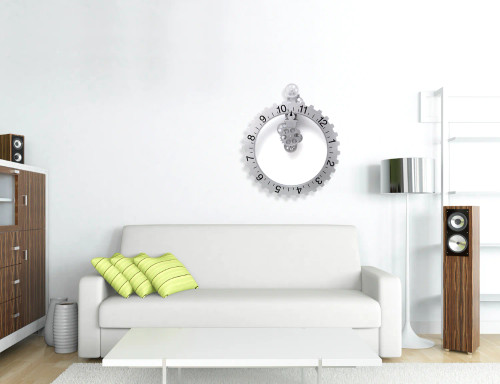 Inspired by the industrial revolution, this intricately designed clock has a classy and sophisticated look that would complement any setting. Every gear on the clock rotates with the passage of time. || Black Big Wheel Wall Clock, 24" 17K/LI/06 || Lindenhaus Imports in Helen, Ga