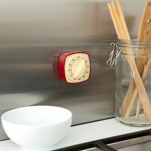 Red Magnetic Retro Kitchen Timer, 3" KT53-A/R ||  Lindenhaus Imports in Helen, Ga Red Magnetic Retro Kitchen Timer, 3" KT53-A/R ||  Lindenhaus Imports in Helen, Ga
