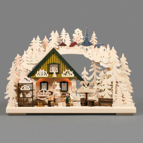 Authentic German Pyramids ON SALE! | Features: 2 handcrafted woodshop workers, 3D trees and decorative pyramids throughout, tiny handcarved tools, and LED fairy lights | The Schauwerkstatt (Workshop), 11" 202/CA/90544/D/6-110 | Handmade in the Erzgebirge region of Seiffen, Germany | Lindenhaus Imports in Helen, Ga Authentic German Pyramids ON SALE! | Features: 2 handcrafted woodshop workers, 3D trees and decorative pyramids throughout, tiny handcarved tools, and LED fairy lights | The Schauwerkstatt (Workshop), 11" 202/CA/90544/D/6-110 | Handmade in the Erzgebirge region of Seiffen, Germany | Lindenhaus Imports in Helen, Ga