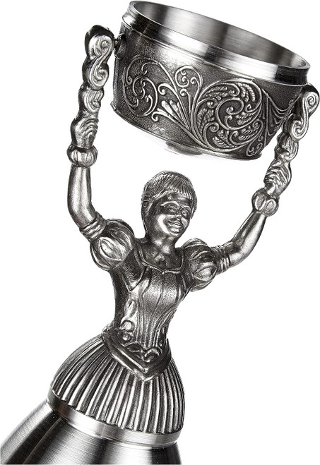 This German Bridal Cup - also known as a Nüremberg Bridal Cup - has a swiveling cup and hollow dress which allow both the bride and groom to drink simultaneously. || Nüremberg Pewter Bridal Cup with Decorative Dress, 6.5" 10335 || Lindenhaus Imports in Helen, Ga This German Bridal Cup - also known as a Nüremberg Bridal Cup - has a swiveling cup and hollow dress which allow both the bride and groom to drink simultaneously. || Nüremberg Pewter Bridal Cup with Decorative Dress, 6.5" 10335 || Lindenhaus Imports in Helen, Ga
