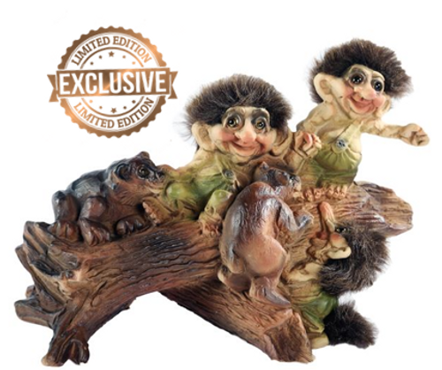 Original NyForm Trolls from Norway ON SALE! || 2020 Limited Edition Trolls with Bear Cubs #322 || Lindenhaus Imports in Helen, Ga