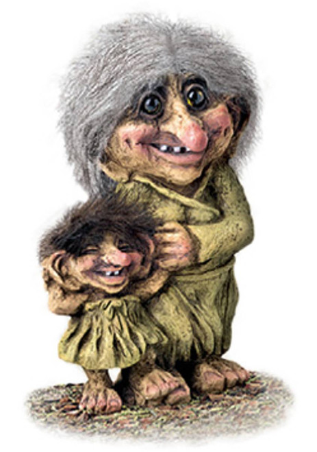 Original NyForm Trolls from Norway ON SALE! || Troll Woman with Little Girl #266 || Lindenhaus Imports in Helen, Ga