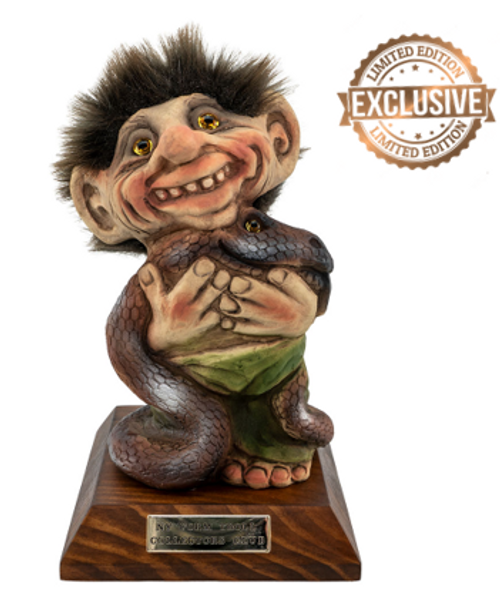 Original NyForm Trolls from Norway ON SALE! || 2024 Collector's Club Troll with Snake #527 || Lindenhaus Imports in Helen, Ga