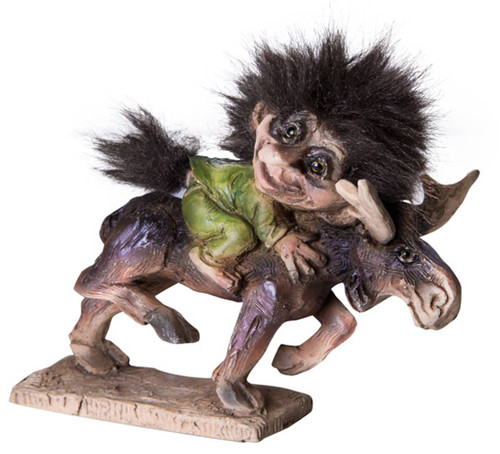 Original NyForm Trolls from Norway ON SALE! || Troll and Moose with Norwegian Flag #045 || Lindenhaus Imports in Helen, Ga