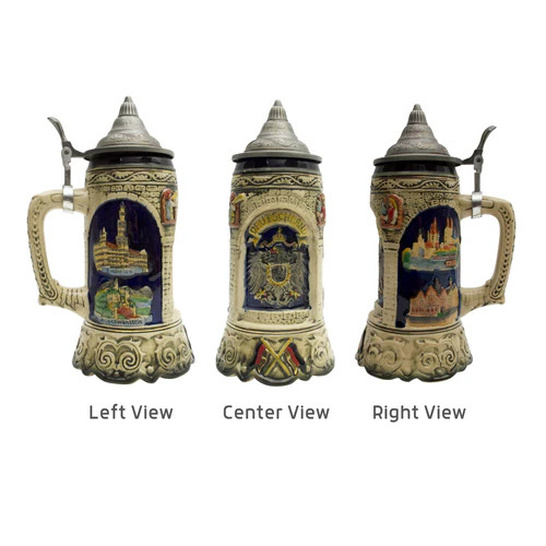 Features various renowned cities and destinations in Germany. Complete with an ornate metal lid.