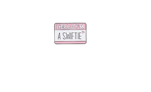 Taylor Swift 'Hello, I'm a Swiftie' Nametag Enamel Hat Pin