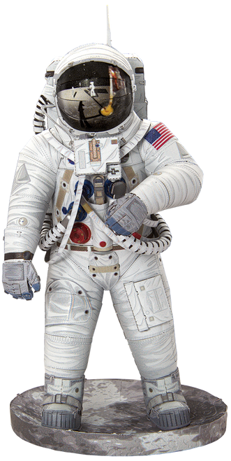 Front view of Apollo 11 Astronaut Premium Series Metal Earth 3D Model Kit PS2016