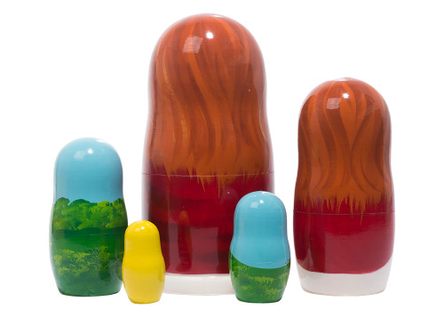 Rear side view of 5pc. Cinderella Matryoshka Nesting Doll Set 156058 Rear side view of 5pc. Cinderella Matryoshka Nesting Doll Set 156058