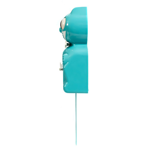 Full right-side view of Vibrant Blue Turquoise Kit-Cat Klock® BC-57 Full right-side view of Vibrant Blue Turquoise Kit-Cat Klock® BC-57