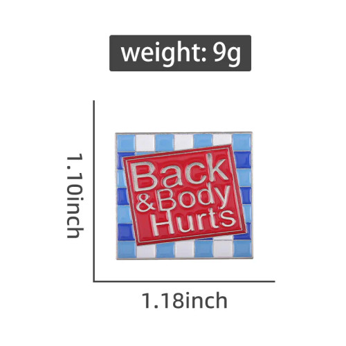 Back and Body Hurts Enamel Hat Pin Fashion Accessory Back and Body Hurts Enamel Hat Pin Fashion Accessory