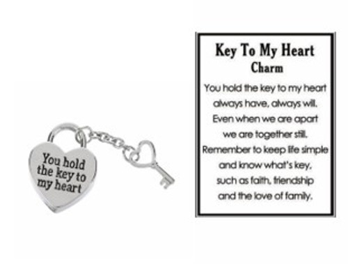 'Key to My Heart' Pocket Charm and Poem Card ER75348