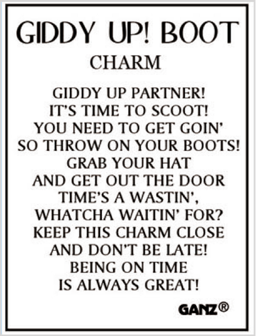 Giddy-Up Boot Poem Card