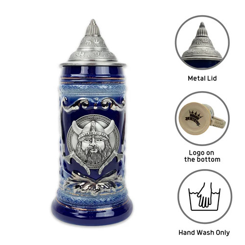 Features ornate, metal lid Features ornate, metal lid