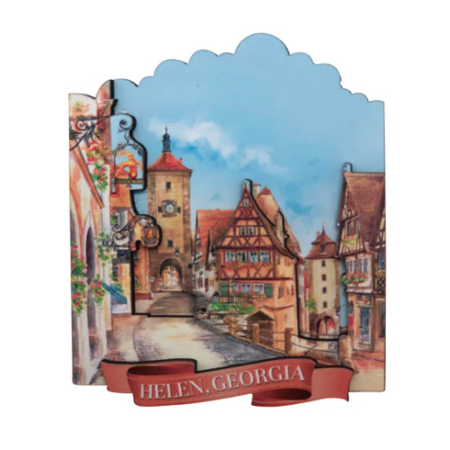 Euro Village 'Helen, Ga' Wooden Magnet H598MM