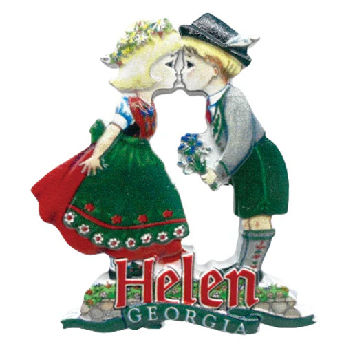 Bavarian Kissing Couple Helen, Ga Ceramic Magnet H631MM