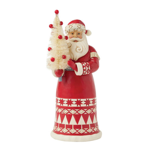 Nordic Winter Wishes Santa with Real Sisal Tree 6017043 | Jim Shore™ Nordic Noël Collection