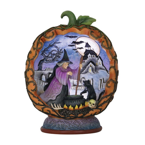 LED Light-Up Come in for a Spell Pumpkin Figurine 6014484 | Jim Shore™ Halloween Collection