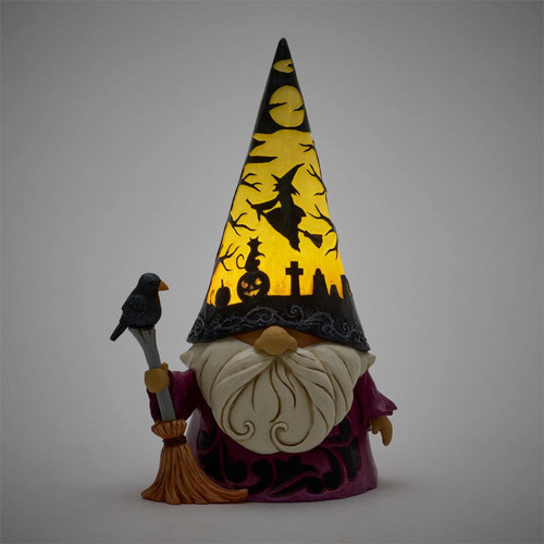LED Light-Up Spooktacular Night Wizard Gnome Figurine 6016639 | Jim Shore™ Halloween Collection