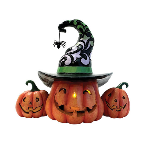 LED Light-Up Altogether Spooky Jack-O-Lanterns Figurine 6016642 | Jim Shore™ Halloween Collection