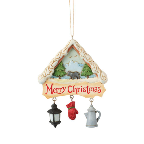 Christmas at the Lodge Scene with Charms Ornament 6017039 | Jim Shore™ Christmas at the Lodge Collection