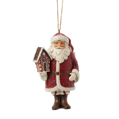 Santa with Gingerbread House Ornament 6017270 | Jim Shore™ Gingerbread Christmas Collection
