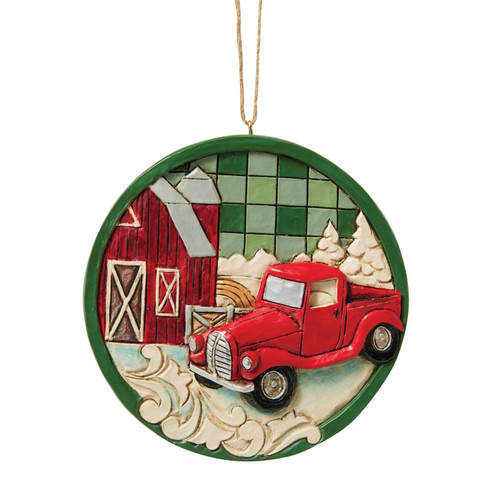 Farmhouse Scene Ornament 6017031 | Jim Shore™ Holiday Glen Collection