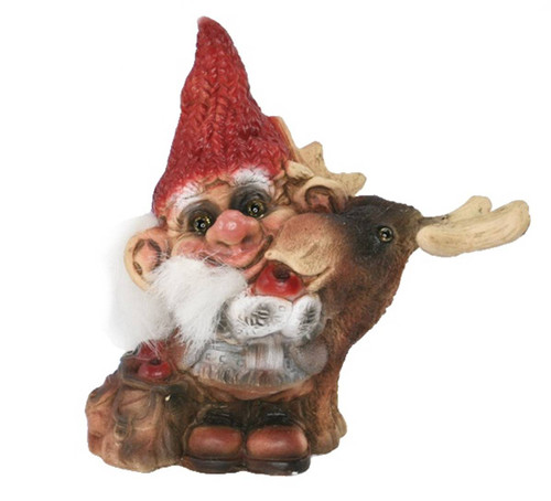 Santa Troll with Moose & Apple #9006 | Original NyForm Trolls from Norway