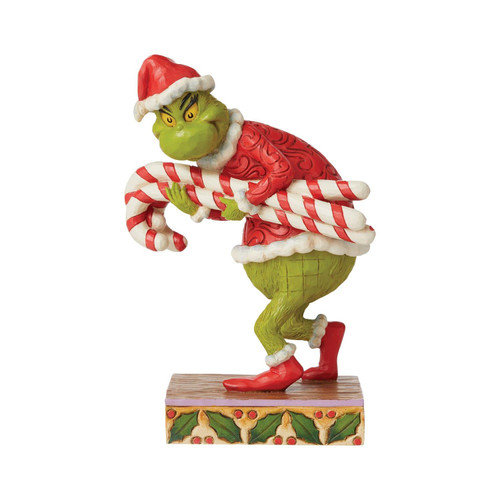 The Grinch Stealing Candy Canes Figurine 6008888 | Jim Shore™ The Grinch™ Collection