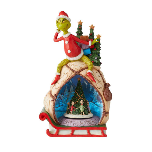 Rotating LED Light-Up Grinch and The Who's Figurine 6009699