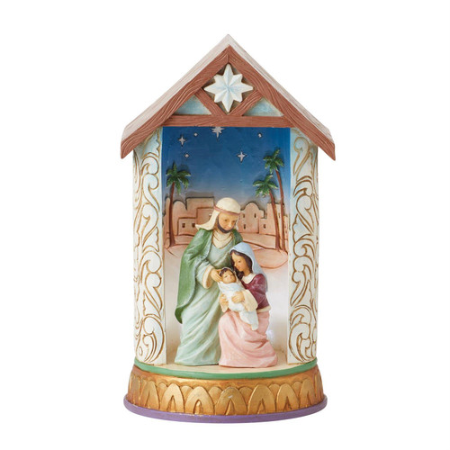 LED Light-Up Holy Family Nativity Figurine 6012497 | Jim Shore™ Twilight Blue Collection