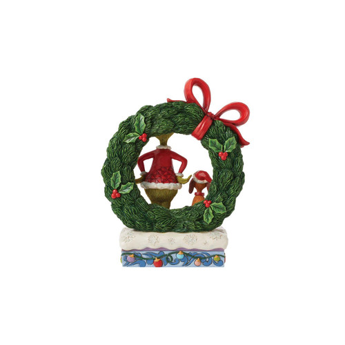 BACK - LED Light-Up Grinch & Max in Wreath Figurine 6015210