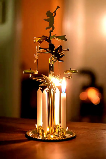 Chiming Bell and Angel Gold Pyramid M0802