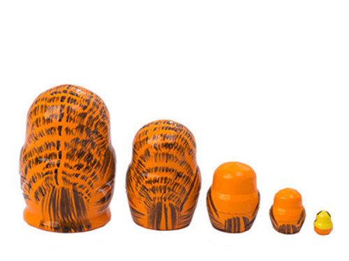 5pc. Orange Owl Matryoshka Nesting Doll 050691M 5pc. Orange Owl Matryoshka Nesting Doll 050691M