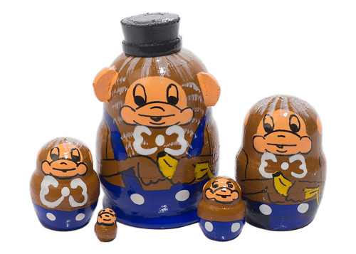 5pc. Mini Monkey Matryoshka Nesting Doll Set 150691M