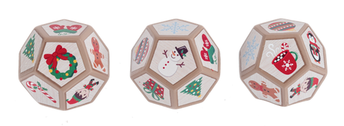 Multi view of 3 sides of the 12 Acts of Kindness Christmastime Challenge Dice