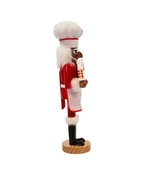 Side view of the Peppermint Chef African American Santa