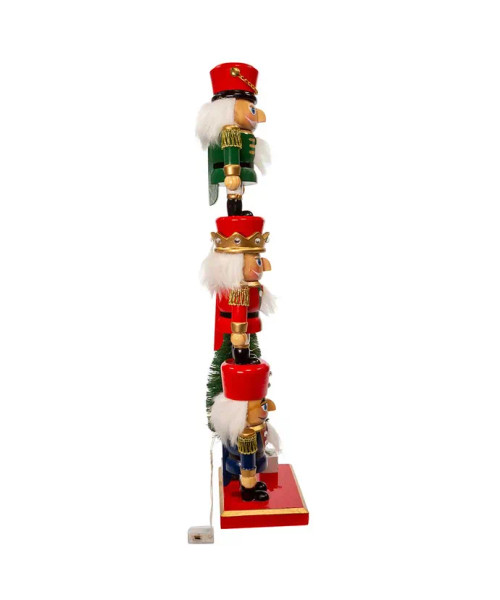 Side view of the LED Light-Up 3 Tier Nutcracker with Christmas Tree C5961